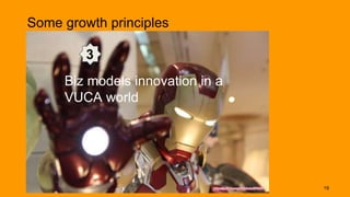 Some growth principles
3
Biz models innovation in a
VUCA world
19
 