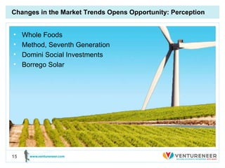 Changes in the Market Trends Opens Opportunity: Perception Whole Foods Method, Seventh Generation Domini Social Investments Borrego Solar 