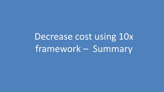 116
Decrease cost using 10x
framework – Summary
 