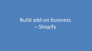 196
Build add-on business
– Shopify
 