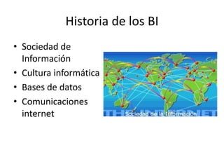 Historia de los BISociedad de InformaciónCultura informáticaBases de datosComunicaciones internet