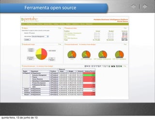 Ferramenta	
  open	
  source
quinta-feira, 13 de junho de 13
 