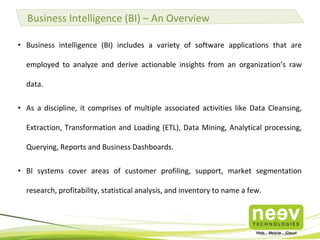 Business Intelligence Capabilities @ Neev