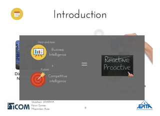 IntroductionIntroduction
Shubham SHARMAShubham SHARMA
Kévin GomesKévin Gomes
Maximilien AcierMaximilien Acier
Directeur Général
Nawrocki Corp.
Une entreprise de transactions
de Carte de crédit
BusinessBusiness
IntelligenceIntelligence
CompetitiveCompetitive
intelligenceintelligence
==++
Here and now
Future
88
 