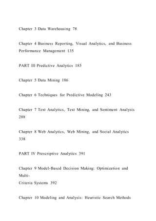 BUSINESS INTELLIGENCE AND ANALYTICS RAMESH SHARDA DU | DOCX