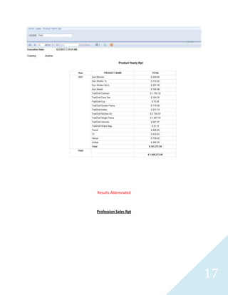 17
Product Yearly Sales Rpt
 