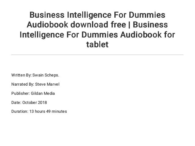What is business intelligence definition for dummies - vastbrains