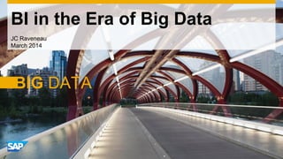 BI in the Era of Big Data 
JC Raveneau 
March 2014  