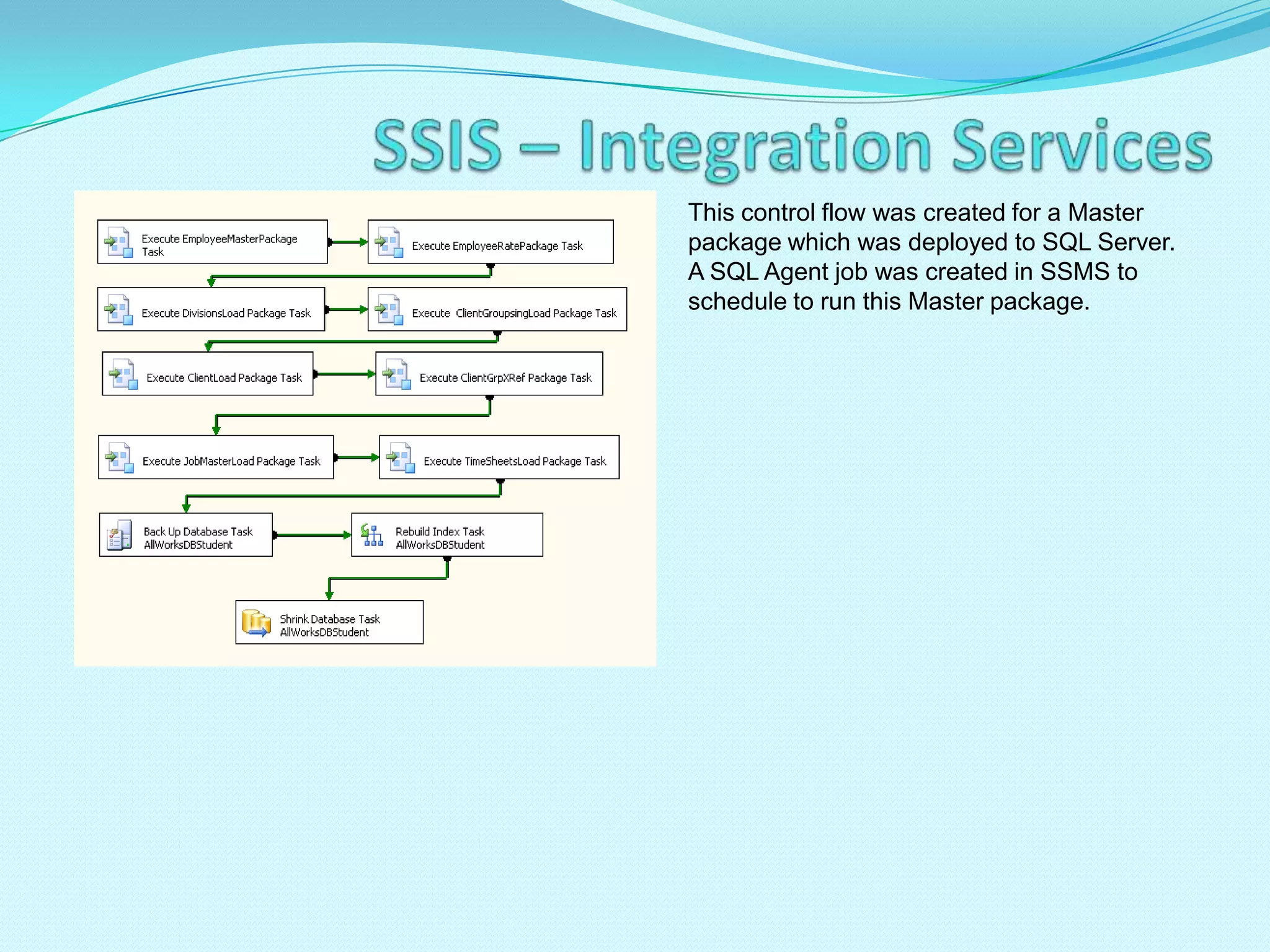   Create a staging database using Visio