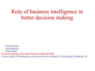 Role of business intelligence in better decision making ,[object Object],[object Object],[object Object],[object Object],[object Object]