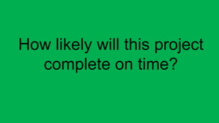 How likely will this project
complete on time?
 