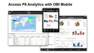 80 Copyright © 2012, Oracle and/or its affiliates. All rights reserved.
Access P6 Analytics with OBI Mobile
 