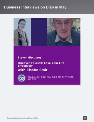 Business Interviews on Blab in May
Business Interviews on Blab in May 19
 