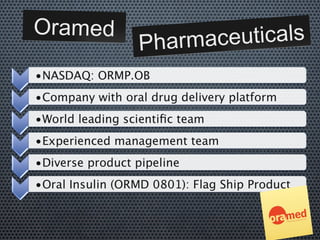 Oramed Pharmaceuticals 