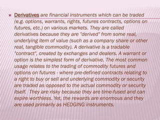 Warrants Financial Instruments Business jargons | PPTX