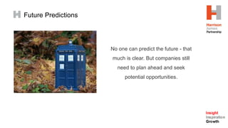 Future Predictions
No one can predict the future - that
much is clear. But companies still
need to plan ahead and seek
potential opportunities.
 
