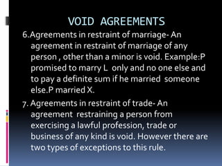 Misrepresentation3. Causing ,however innocently,  a party to an agreement, to make a mistake as to the substance of  a thing which is the subject matter of the agreement.”Types Of Misrepresentation:Unwarranted Statements-When a party to a contract positively asserts that a particular fact  relating to the subject matter of the agreement is true, when his information  does not warrant it to be so, he is guilty of misrepresentation.