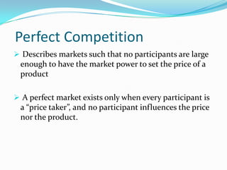 Structures Of Perfect Competition