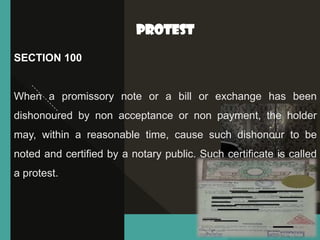 bill of exchange, dishonour of bill and noting&protesting | PPTX