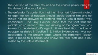 6
The decision of the Privy Council on the various points raised by
the defendant was as follows :
1. The defendant’s cont...