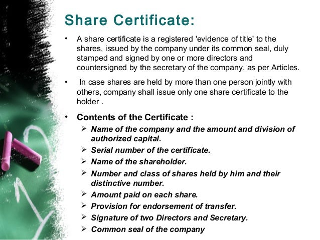 shares mba company share certificate