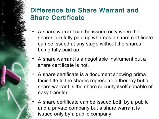 share warrant format