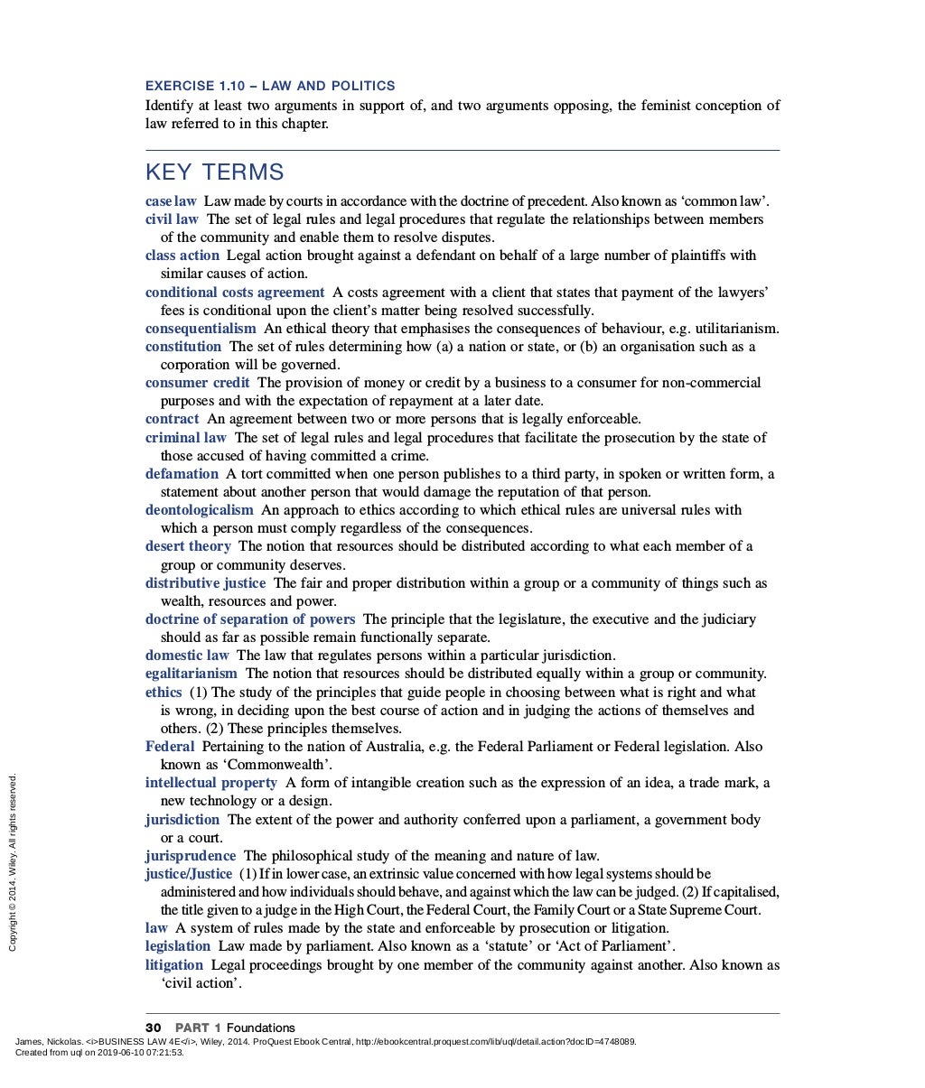 LAWS1100 Nickolas James Business law 4_e__(chapter_1_business_and…