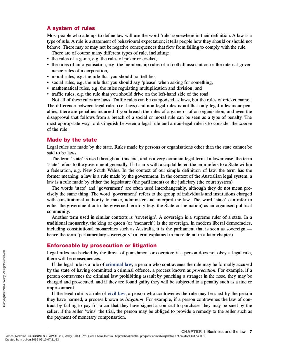 LAWS1100 Nickolas James Business law 4_e__(chapter_1_business_and…