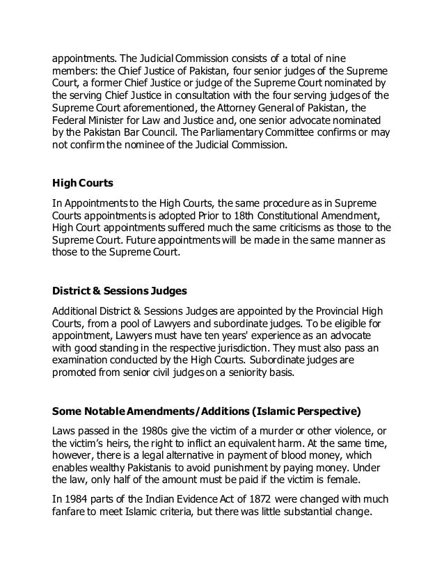 The Judicial System Of Pakistan