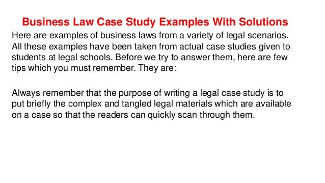 introduction to law case study