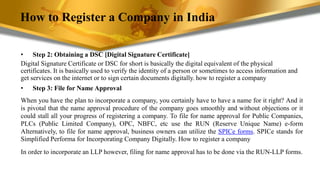 How to Register a Company in India
• Step 2: Obtaining a DSC [Digital Signature Certificate]
Digital Signature Certificate...