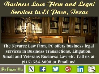 Business Law Firm and Legal Services in El Paso, Texas
