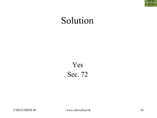 Solution  Yes  Sec. 72  