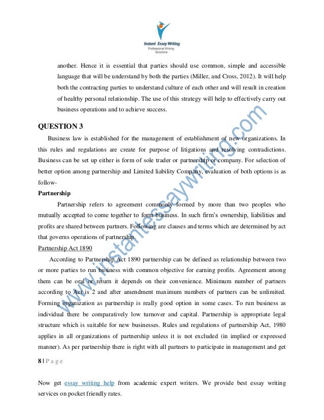 Essay on business partnership
