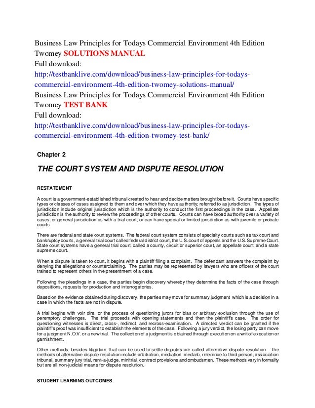 Business law principles for todays commercial environment 4th edition…