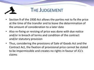 landmark cases on sale of goods act