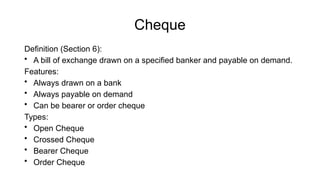 BUSINESS LAW UNIT V - Law of Negotiable Instruments (Instrument ...