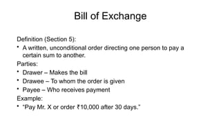 BUSINESS LAW UNIT V - Law of Negotiable Instruments (Instrument ...