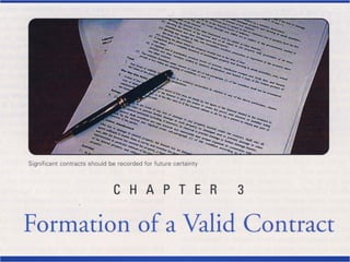 Formation of aFormation of a
Valid ContractValid Contract
 