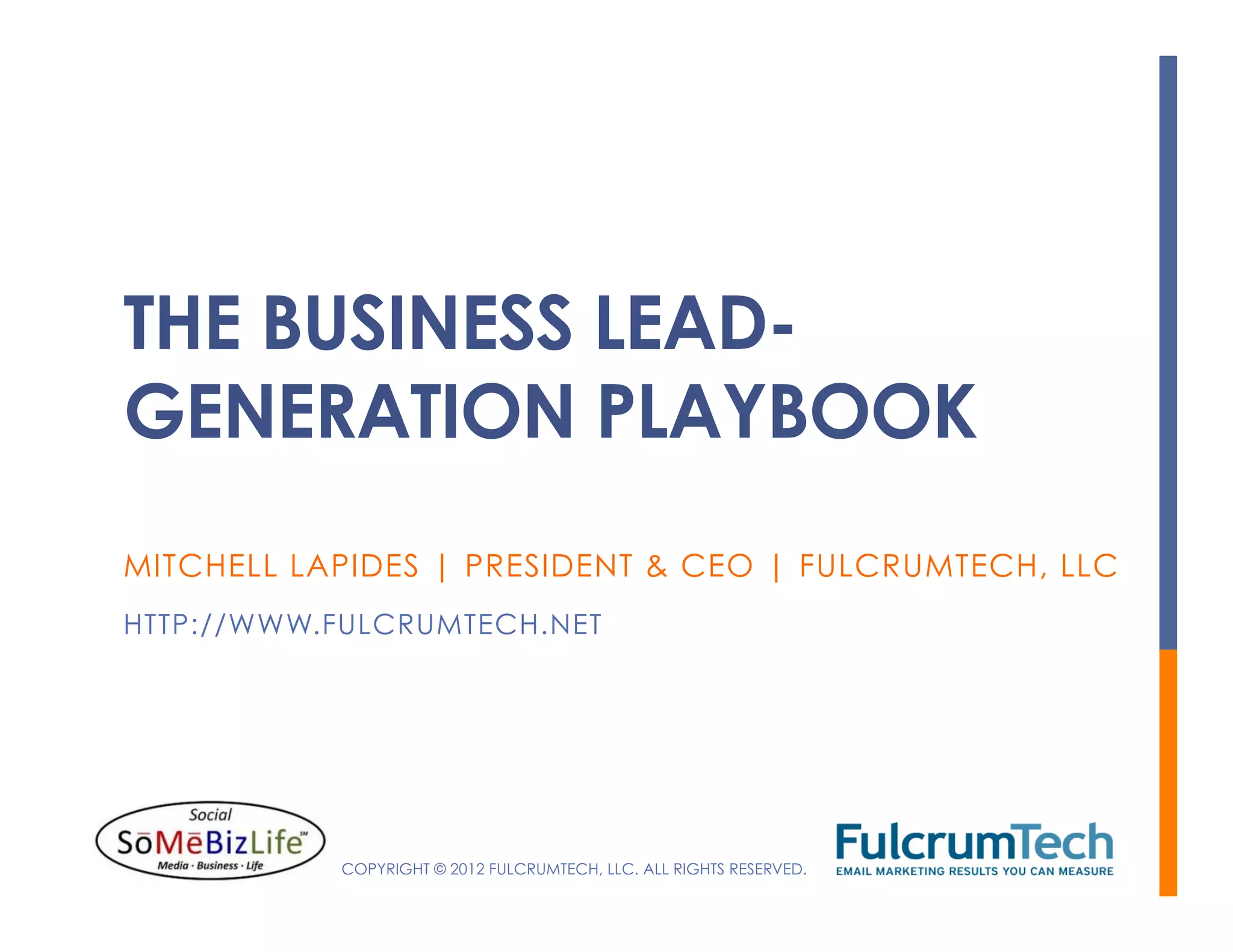 Your Business Lead Generation Playbook PPT