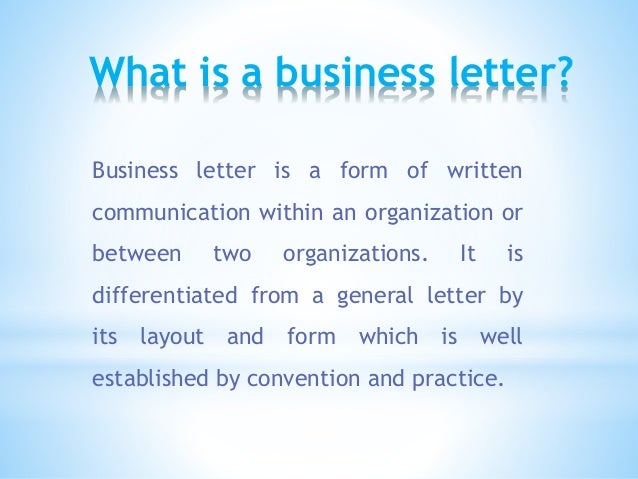 business letter what are business letter
