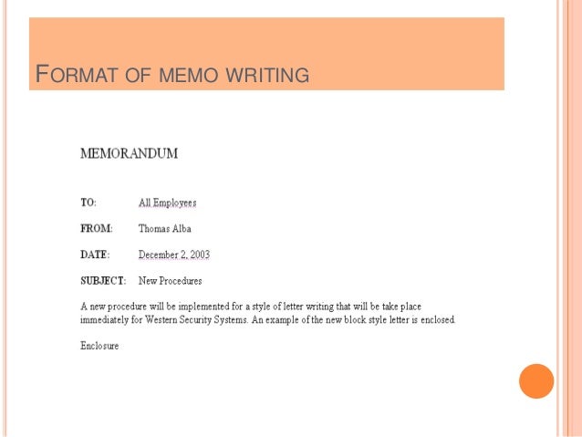 how to write a short memo