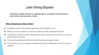Letter Writing Edicate Examples Business letter | PPTX