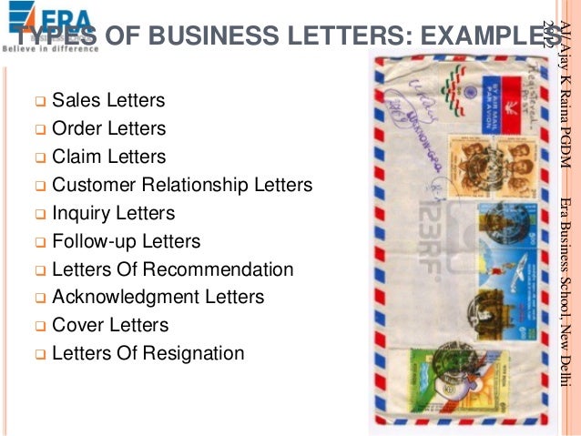business correspondence letters examples