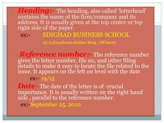 Folding : Of the letter must be neat. it makes a poor impression if it is badly folded.