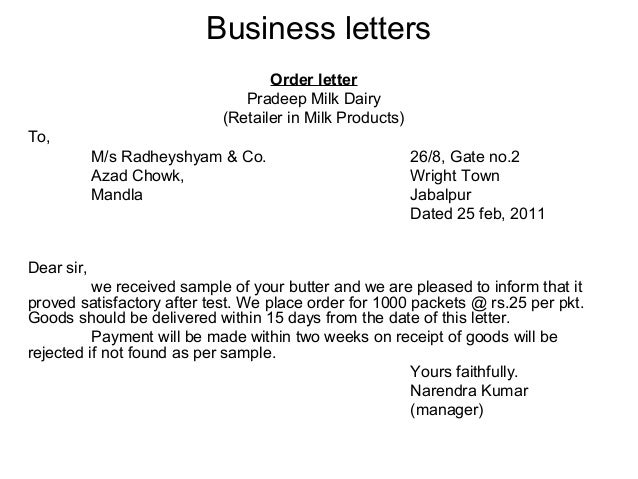 Business letters