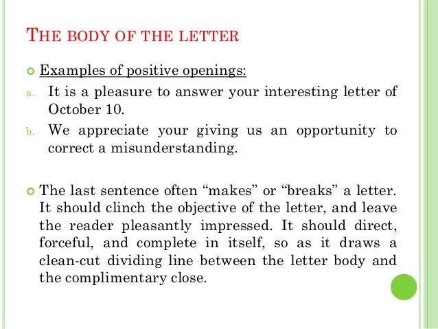 business letters examples of business letter