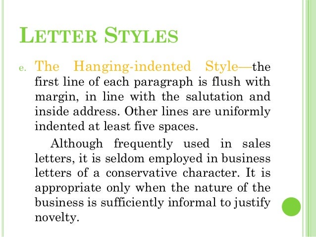 business letters how to indent a letter