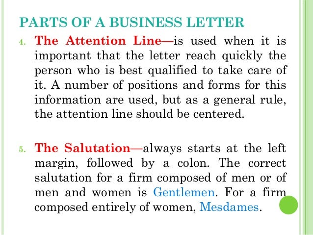 purpose of attention line in business letter business letters purpose of attention line in business letter business letters