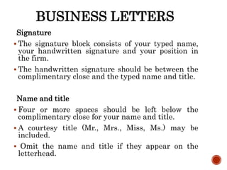 Business letters | PPTX